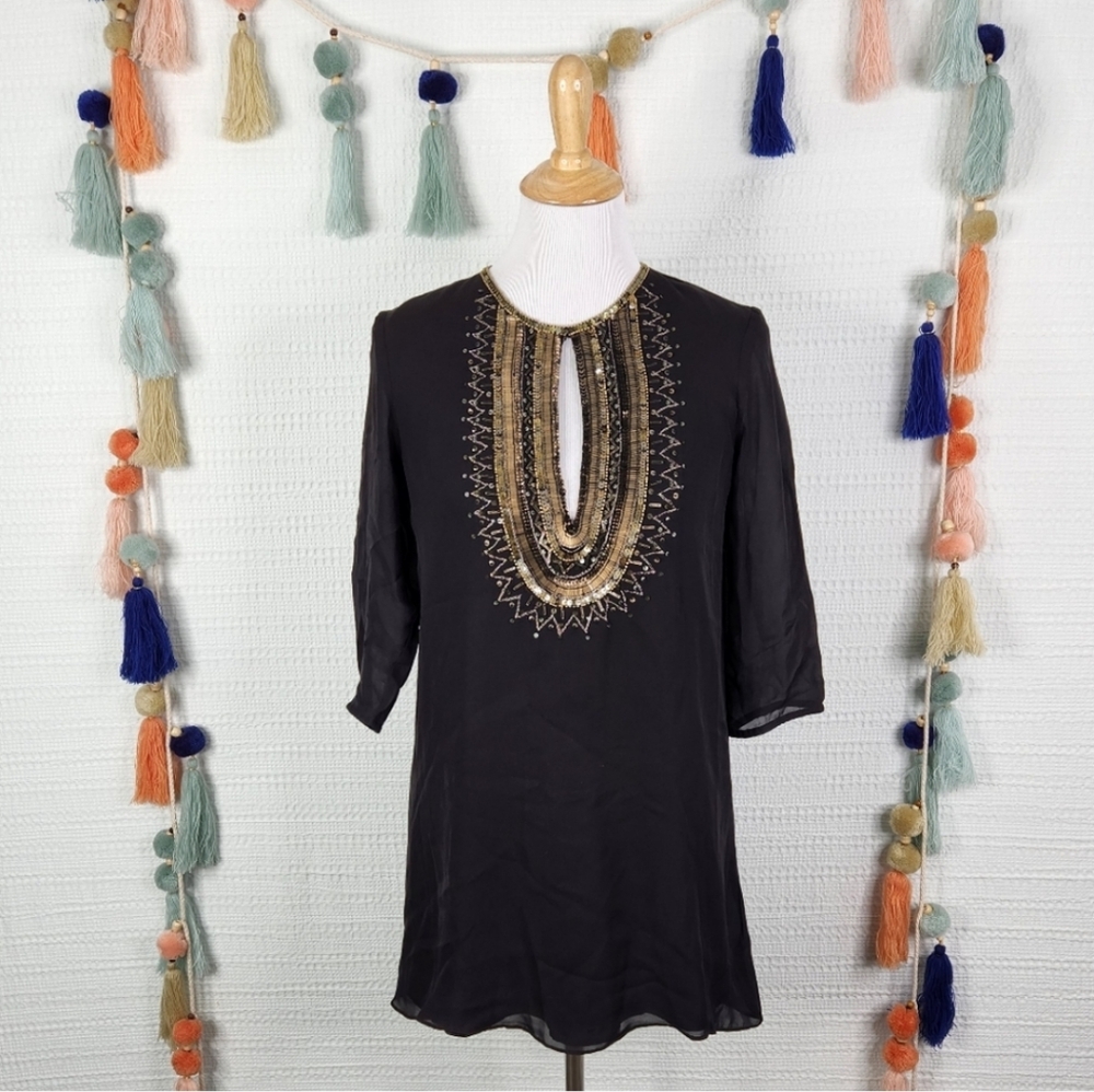 Parker Embellished Tunic Mini Dress